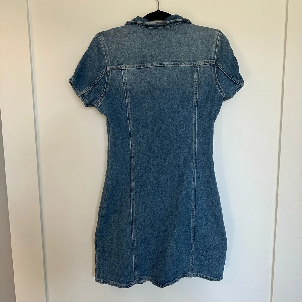 Rails Denim Pasadena Short Sleeve Button Front Dress 100% Cotton Mini Jean Sz S - Picture 5 of 6